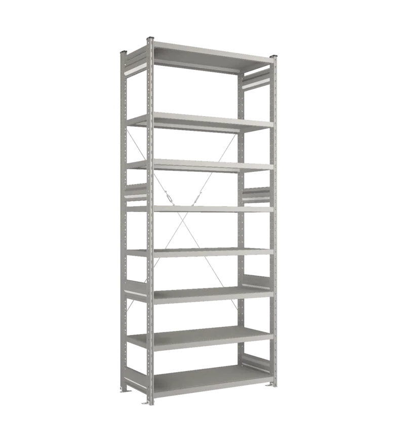 Стеллаж СТ-031-Цинк-2491-1000-500-8 полок-Без ребра жесткости