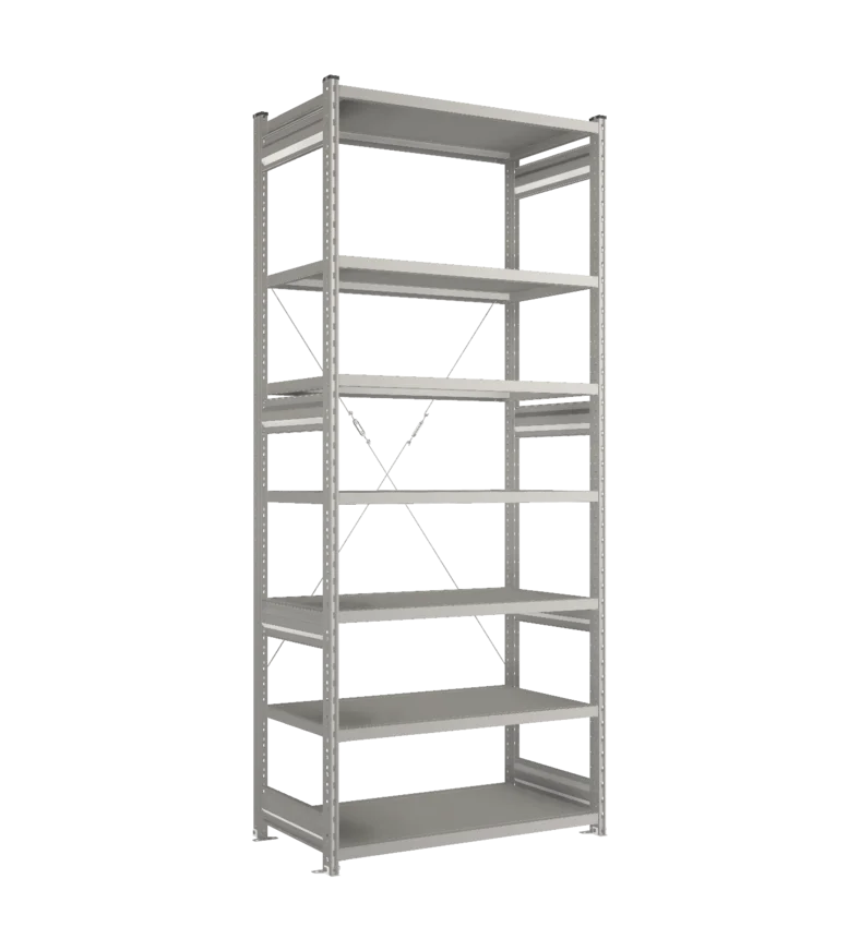 Стеллаж СТ-031-Цинк-2491-1000-600-7 полок-Без ребра жесткости