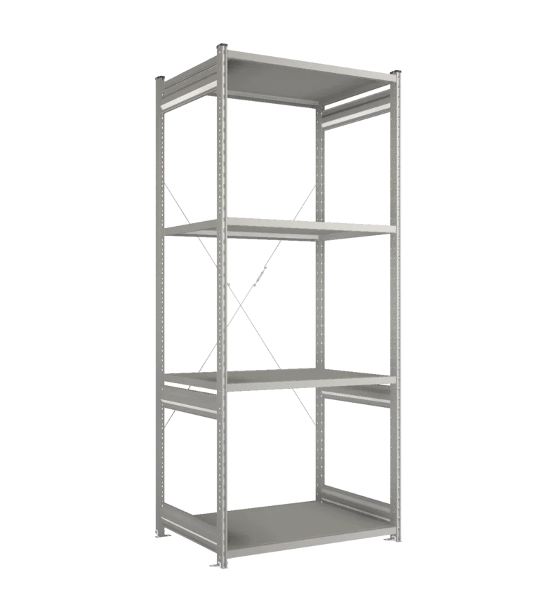 Стеллаж СТ-031-Цинк-2491-1000-800-4 полки-Без ребра жесткости