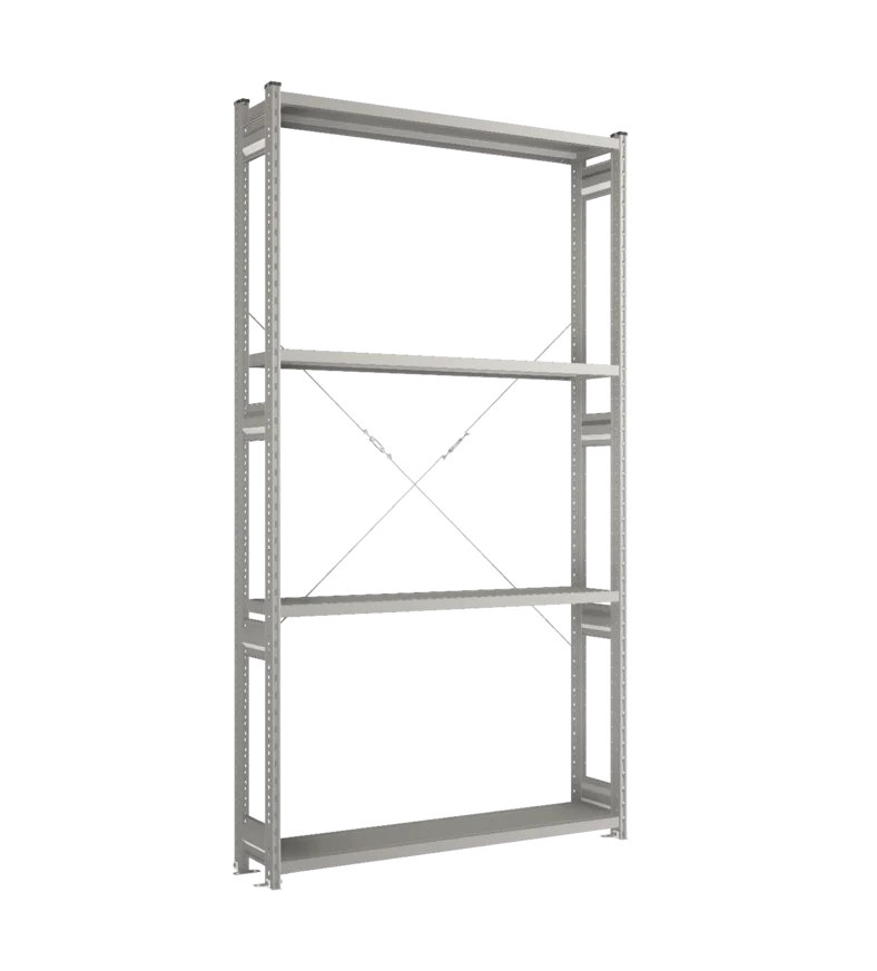 Стеллаж СТ-031-Цинк-2491-1300-300-4 полки-Без ребра жесткости