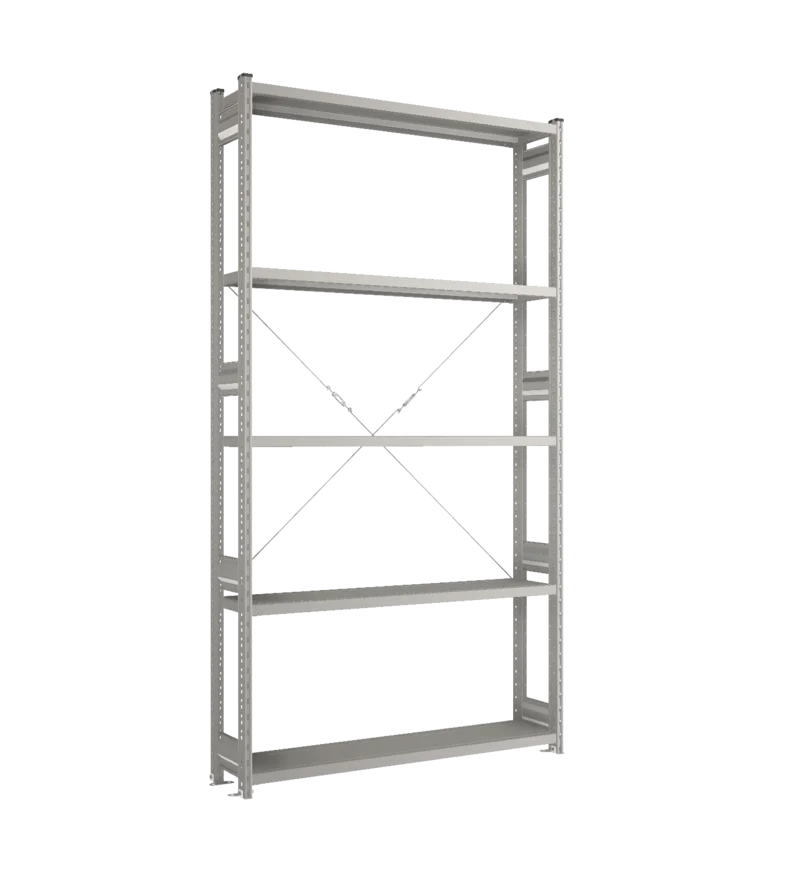 Стеллаж СТ-031-Цинк-2491-1300-300-5 полок-Без ребра жесткости