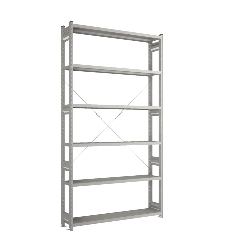 Стеллаж СТ-031-Цинк-2491-1300-300-6 полок-Без ребра жесткости