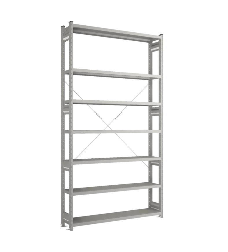 Стеллаж СТ-031-Цинк-2491-1300-300-7 полок-Без ребра жесткости