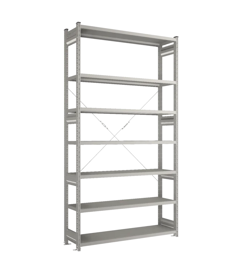 Стеллаж СТ-031-Цинк-2491-1300-400-7 полок-Без ребра жесткости
