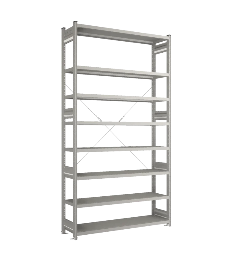Стеллаж СТ-031-Цинк-2491-1300-400-8 полок-Без ребра жесткости