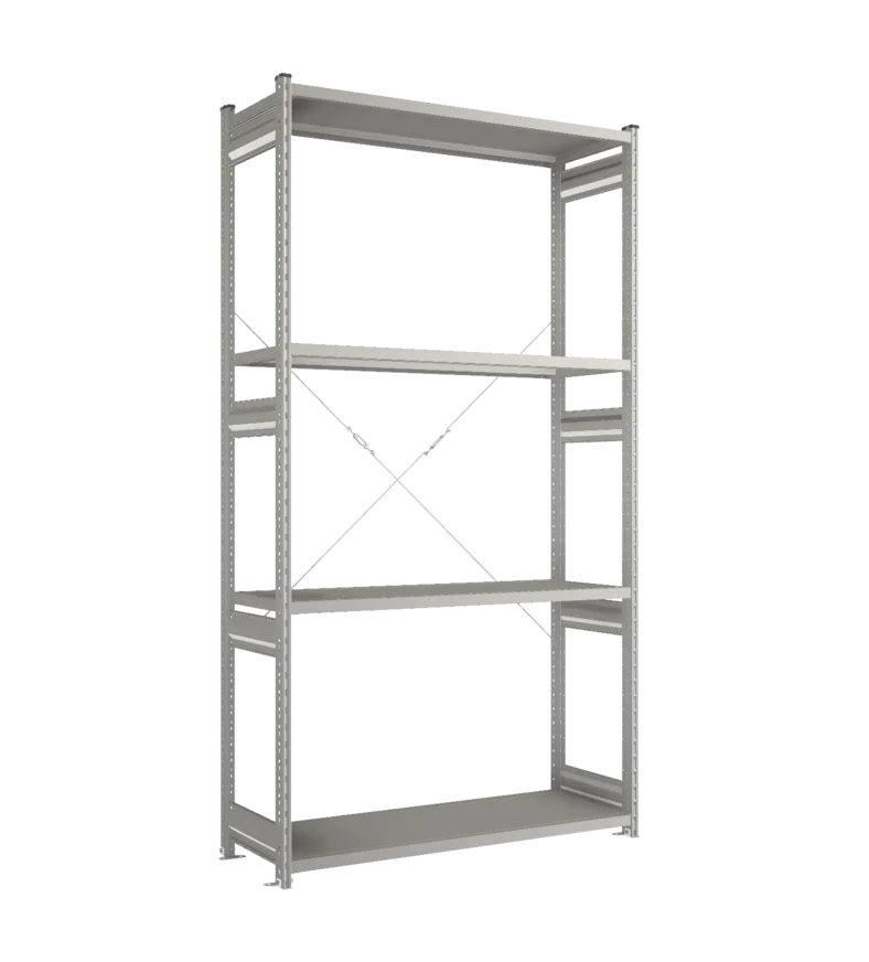 Стеллаж СТ-031-Цинк-2491-1300-500-4 полки-Без ребра жесткости