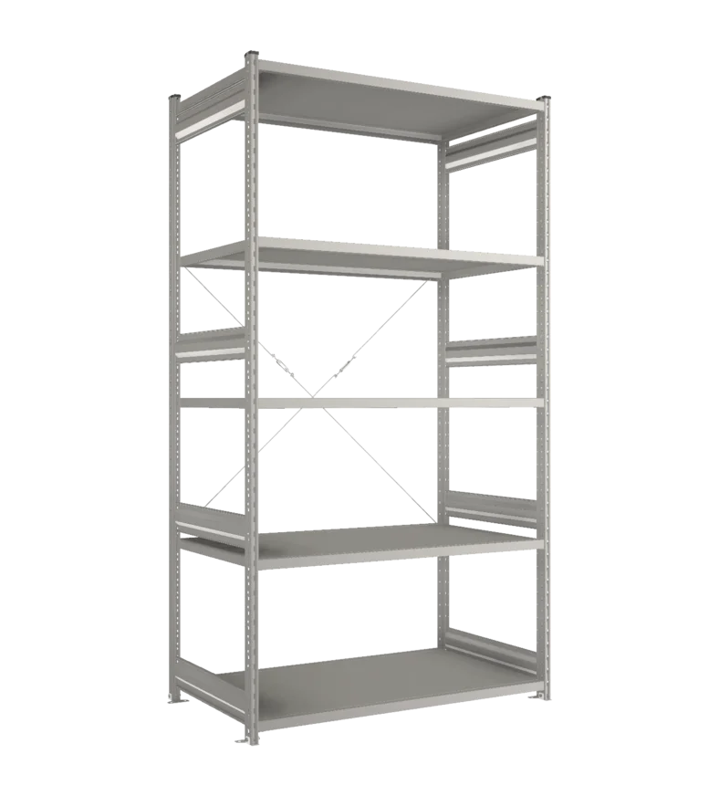 Стеллаж СТ-031-Цинк-2491-1300-800-5 полок-Без ребра жесткости