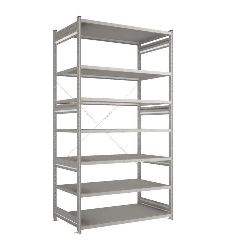 Стеллаж СТ-031-Цинк-2491-1300-800-7 полок-Без ребра жесткости