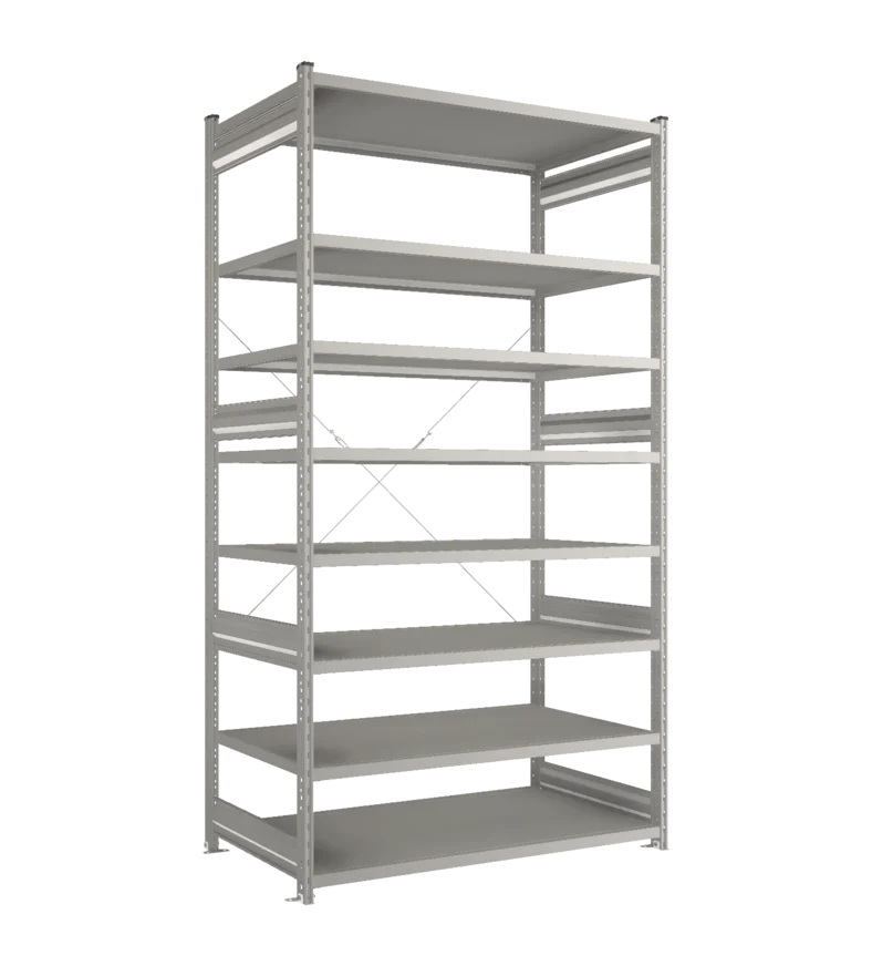 Стеллаж СТ-031-Цинк-2491-1300-800-8 полок-Без ребра жесткости