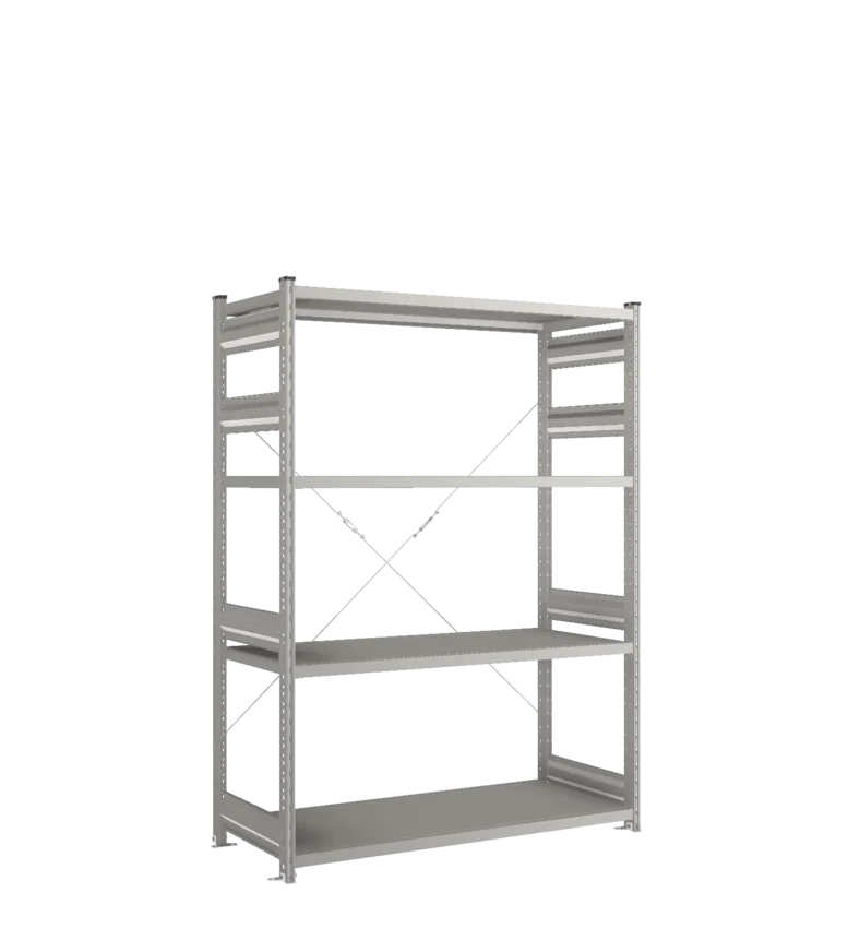 Стеллаж СТ-031-Цинк-1855-1300-600-4 полки-С добавлением ребра жесткости