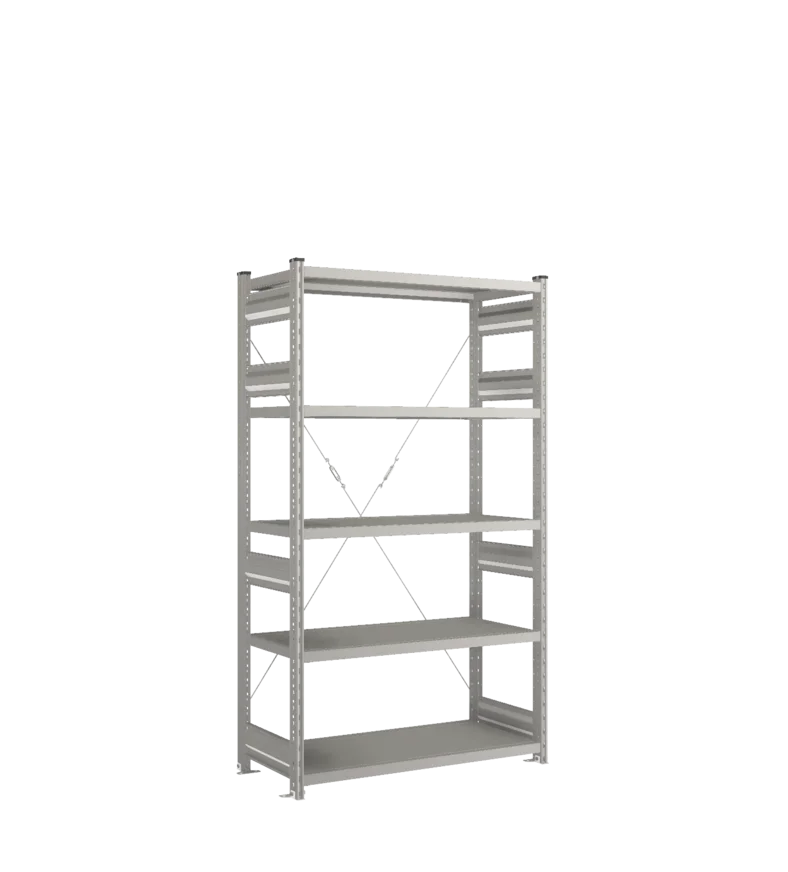 Стеллаж СТ-031-Цинк-1855-1000-500-5 полок-С добавлением ребра жесткости