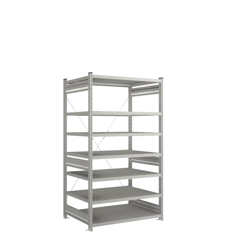 Стеллаж СТ-031-Цинк-1855-1000-800-7 полок-С добавлением ребра жесткости