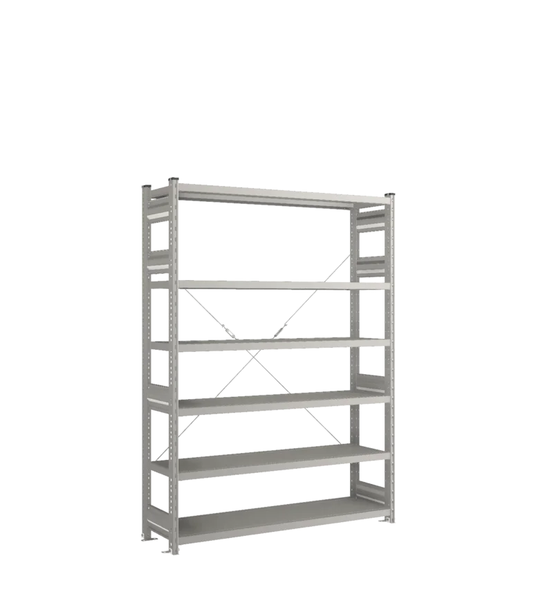 Стеллаж СТ-031-Цинк-1855-1300-400-6 полок-С добавлением ребра жесткости