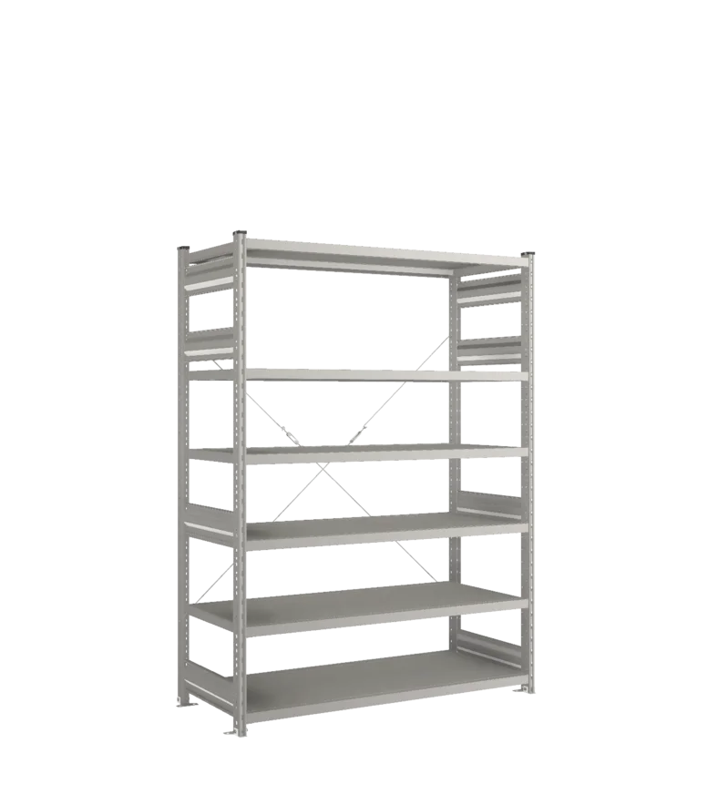 Стеллаж СТ-031-Цинк-1855-1300-600-6 полок-С добавлением ребра жесткости