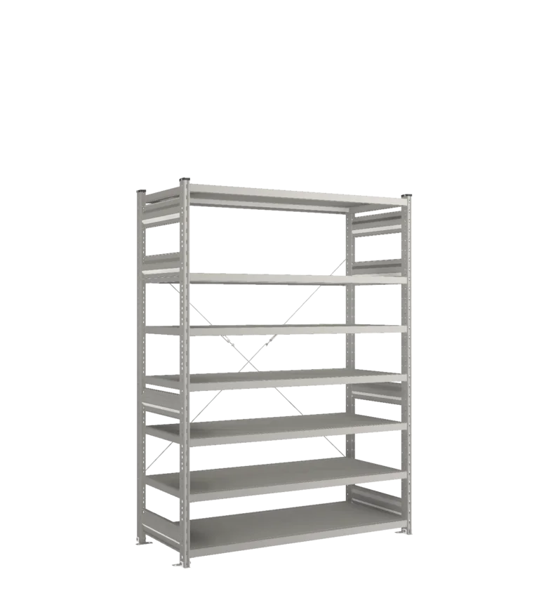 Стеллаж СТ-031-Цинк-1855-1300-600-7 полок-С добавлением ребра жесткости