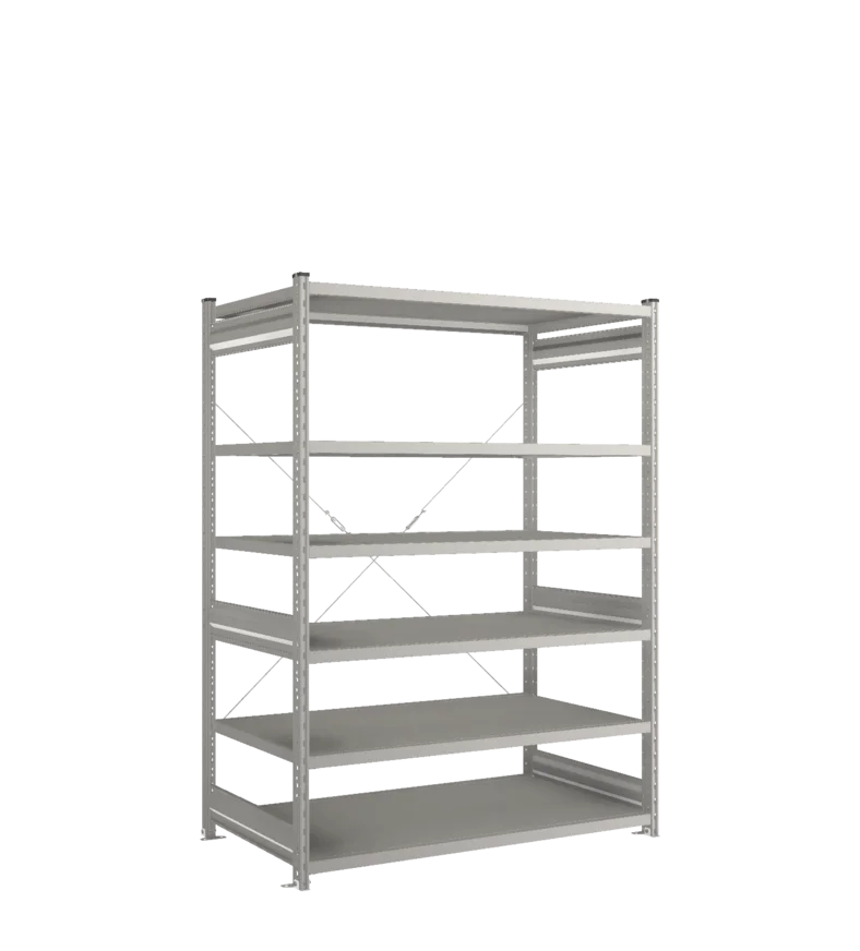 Стеллаж СТ-031-Цинк-1855-1300-800-6 полок-С добавлением ребра жесткости