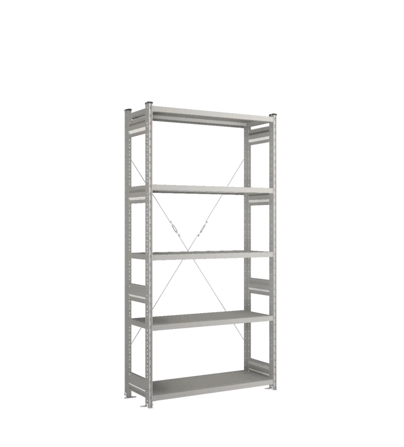 Стеллаж СТ-031-Цинк-2067-1000-400-5 полок-С добавлением ребра жесткости