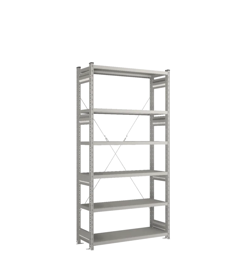 Стеллаж СТ-031-Цинк-2067-1000-400-6 полок-С добавлением ребра жесткости