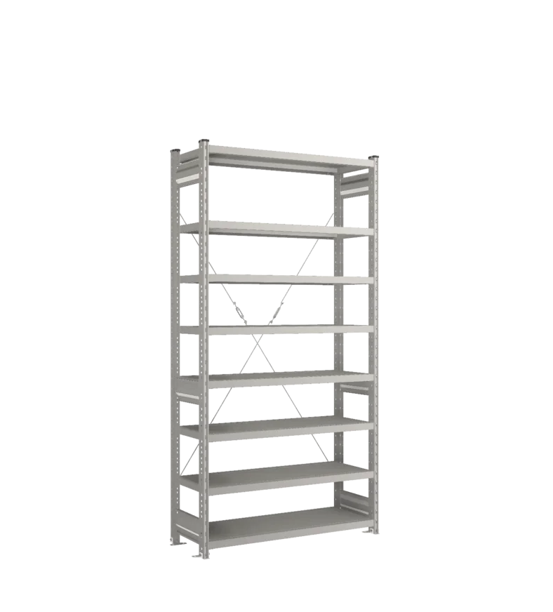 Стеллаж СТ-031-Цинк-2067-1000-400-8 полок-С добавлением ребра жесткости
