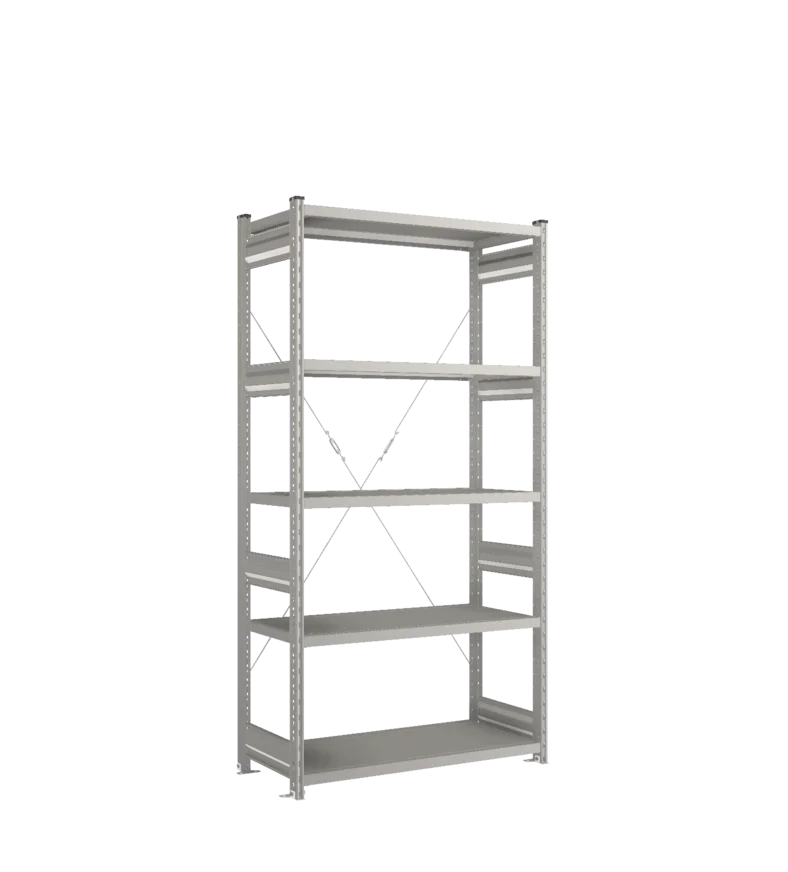 Стеллаж СТ-031-Цинк-2067-1000-500-5 полок-С добавлением ребра жесткости