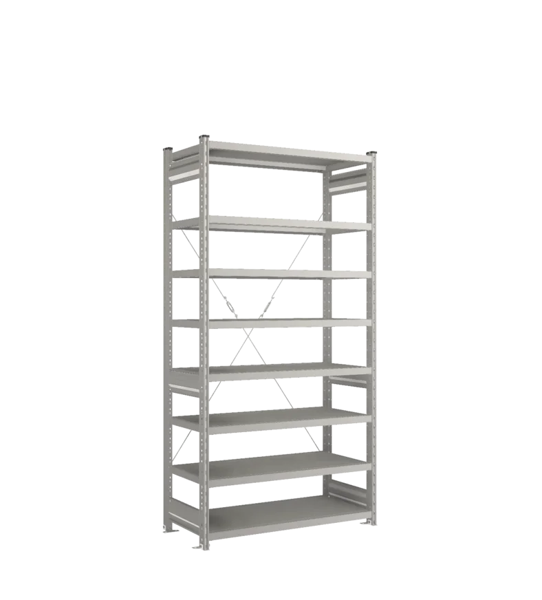 Стеллаж СТ-031-Цинк-2067-1000-500-8 полок-С добавлением ребра жесткости