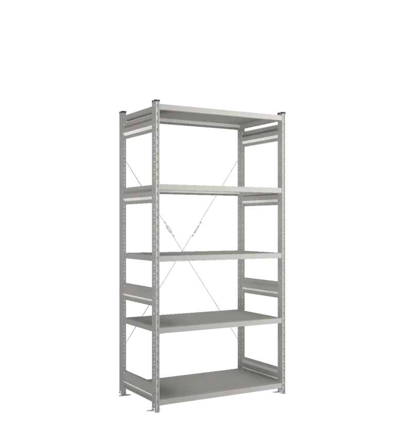 Стеллаж СТ-031-Цинк-2067-1000-600-5 полок-С добавлением ребра жесткости