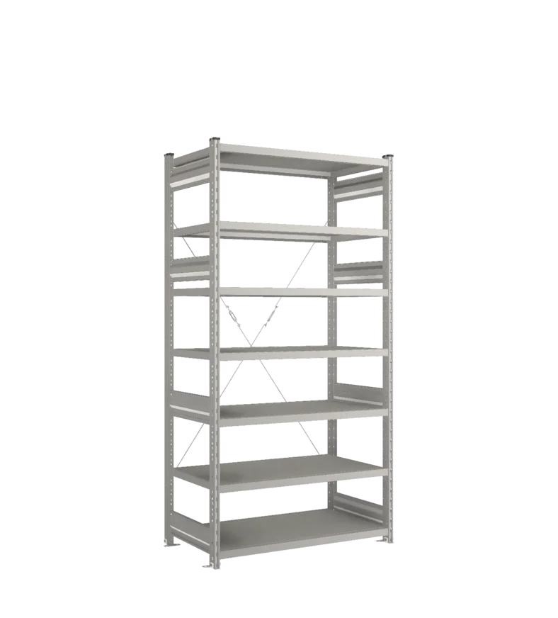 Стеллаж СТ-031-Цинк-2067-1000-600-7 полок-С добавлением ребра жесткости