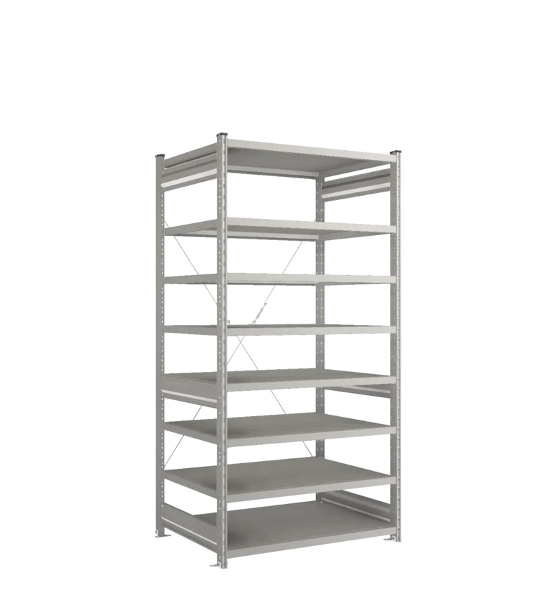 Стеллаж СТ-031-Цинк-2067-1000-800-8 полок-С добавлением ребра жесткости
