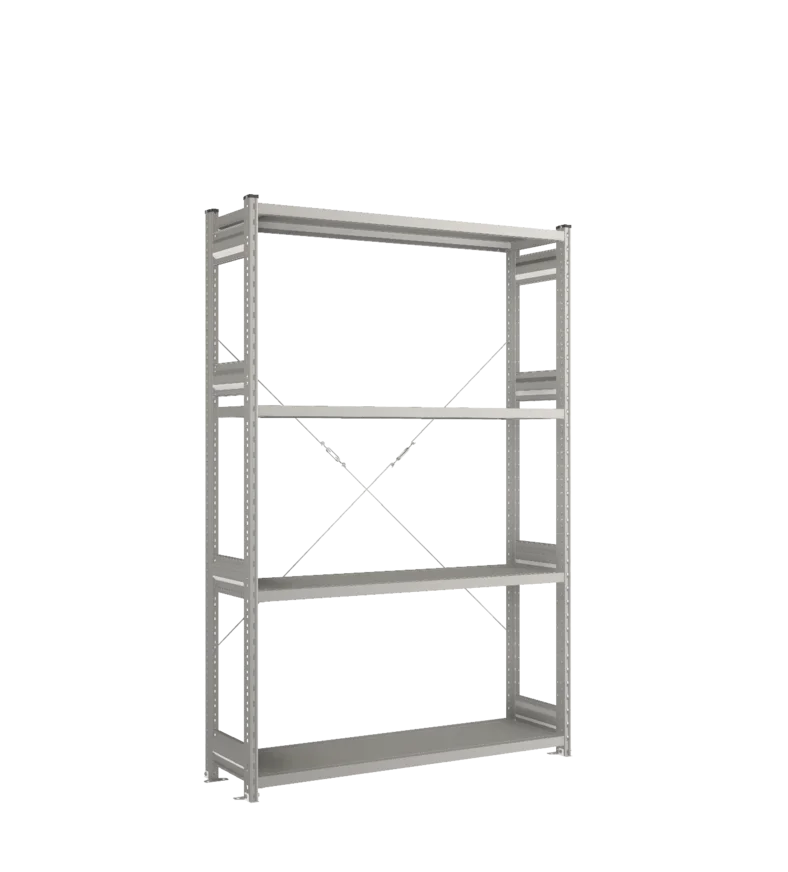 Стеллаж СТ-031-Цинк-2067-1300-400-4 полки-С добавлением ребра жесткости