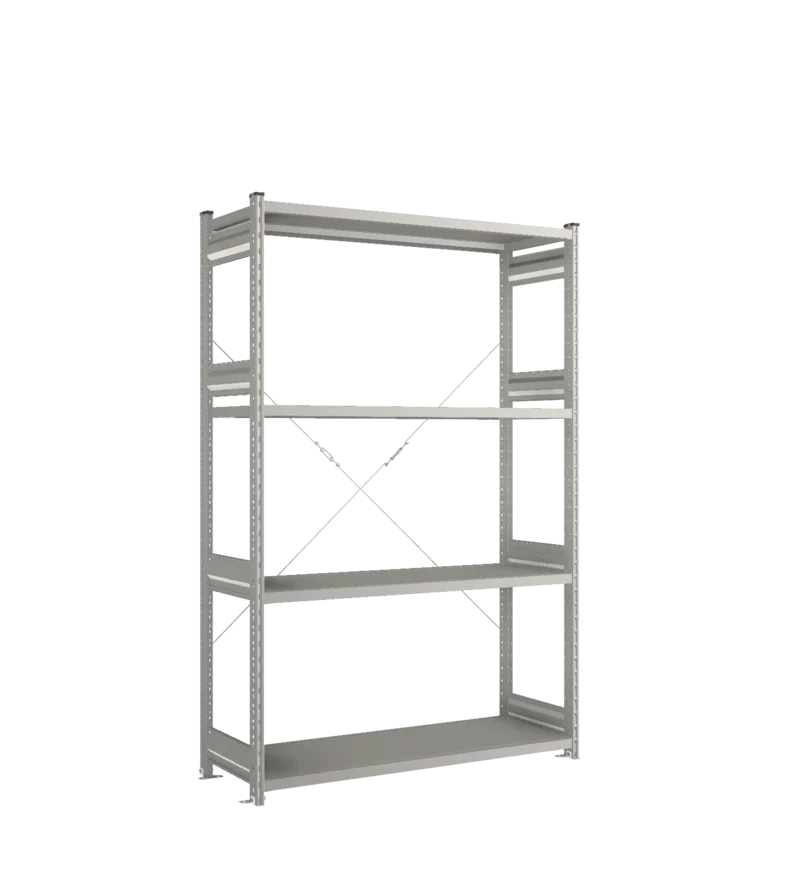 Стеллаж СТ-031-Цинк-2067-1300-500-4 полки-С добавлением ребра жесткости