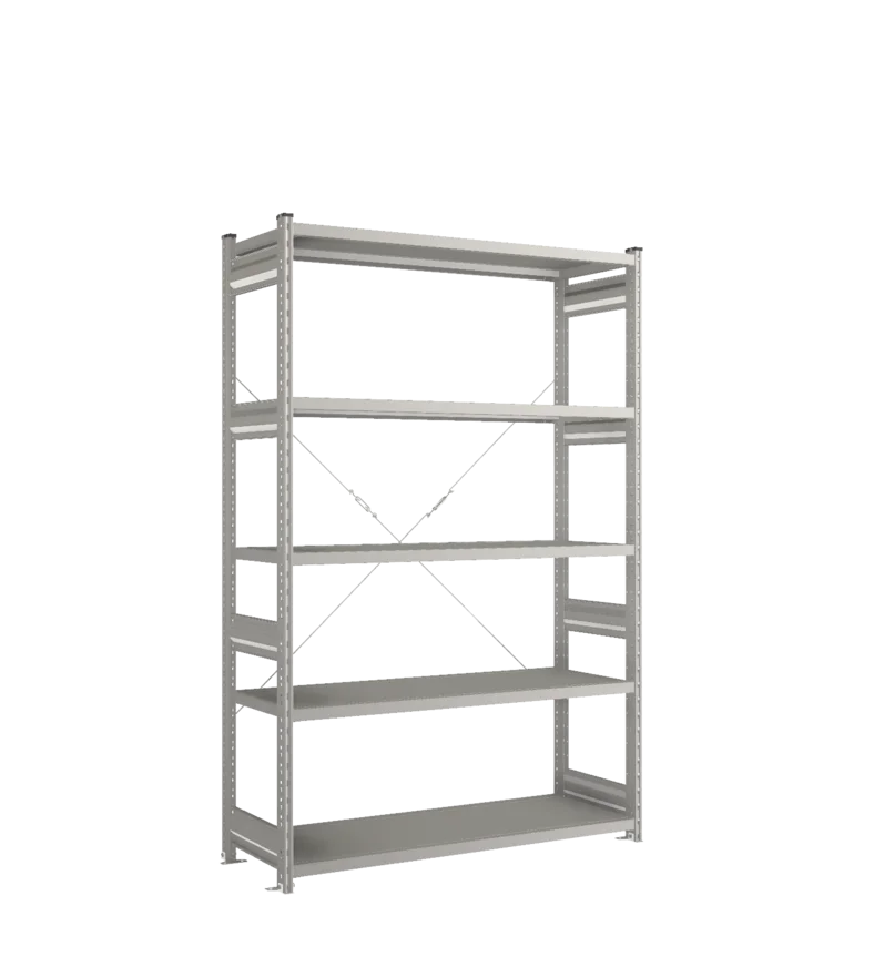 Стеллаж СТ-031-Цинк-2067-1300-500-5 полок-С добавлением ребра жесткости