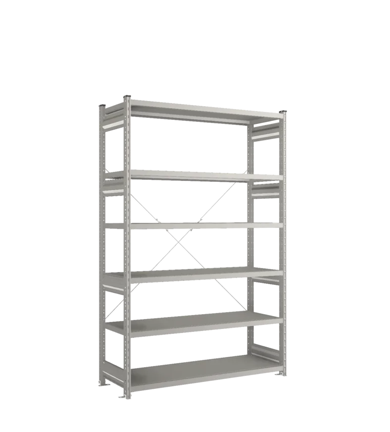 Стеллаж СТ-031-Цинк-2067-1300-500-6 полок-С добавлением ребра жесткости
