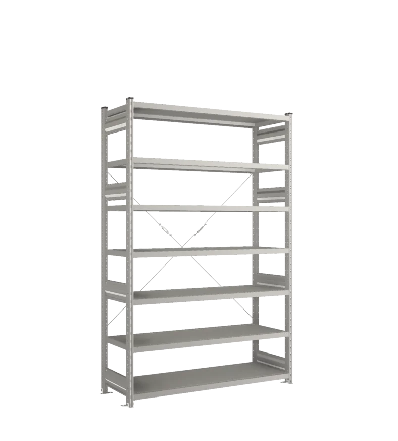 Стеллаж СТ-031-Цинк-2067-1300-500-7 полок-С добавлением ребра жесткости