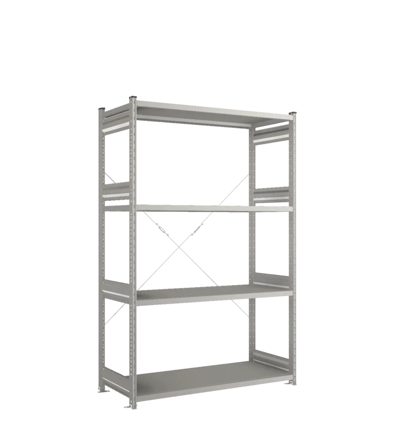 Стеллаж СТ-031-Цинк-2067-1300-600-4 полки-С добавлением ребра жесткости