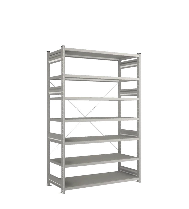 Стеллаж СТ-031-Цинк-2067-1300-600-7 полок-С добавлением ребра жесткости