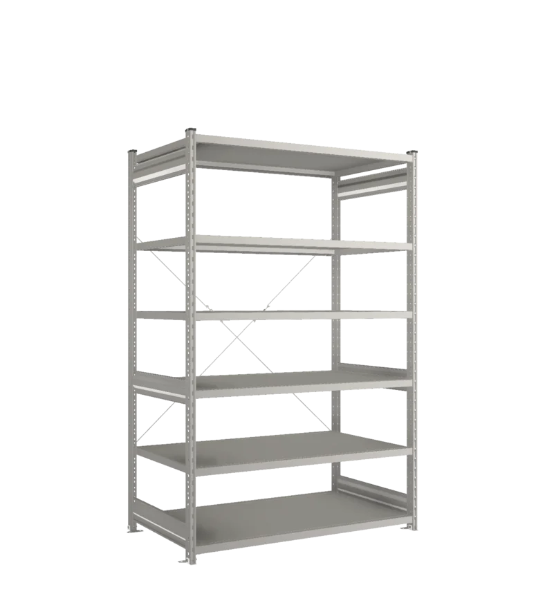 Стеллаж СТ-031-Цинк-2067-1300-800-6 полок-С добавлением ребра жесткости