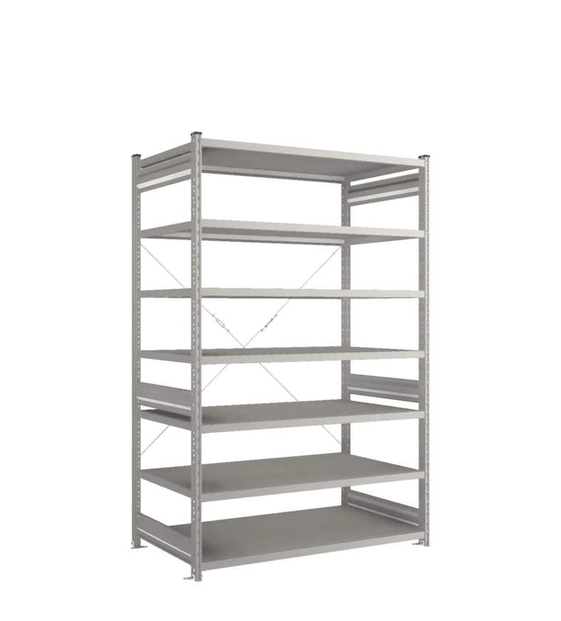 Стеллаж СТ-031-Цинк-2067-1300-800-7 полок-С добавлением ребра жесткости
