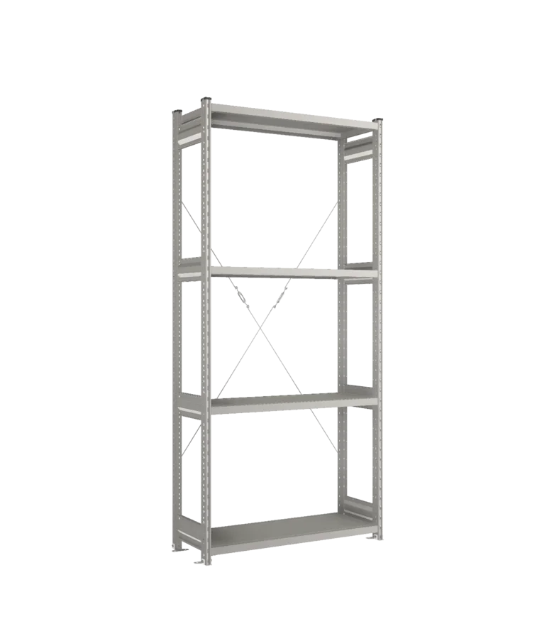 Стеллаж СТ-031-Цинк-2279-1000-400-4 полки-С добавлением ребра жесткости