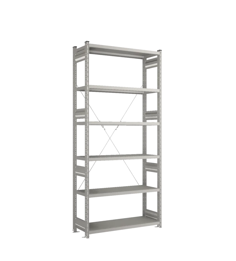 Стеллаж СТ-031-Цинк-2279-1000-400-6 полок-С добавлением ребра жесткости