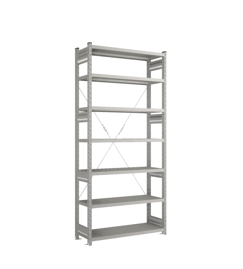 Стеллаж СТ-031-Цинк-2279-1000-400-7 полок-С добавлением ребра жесткости