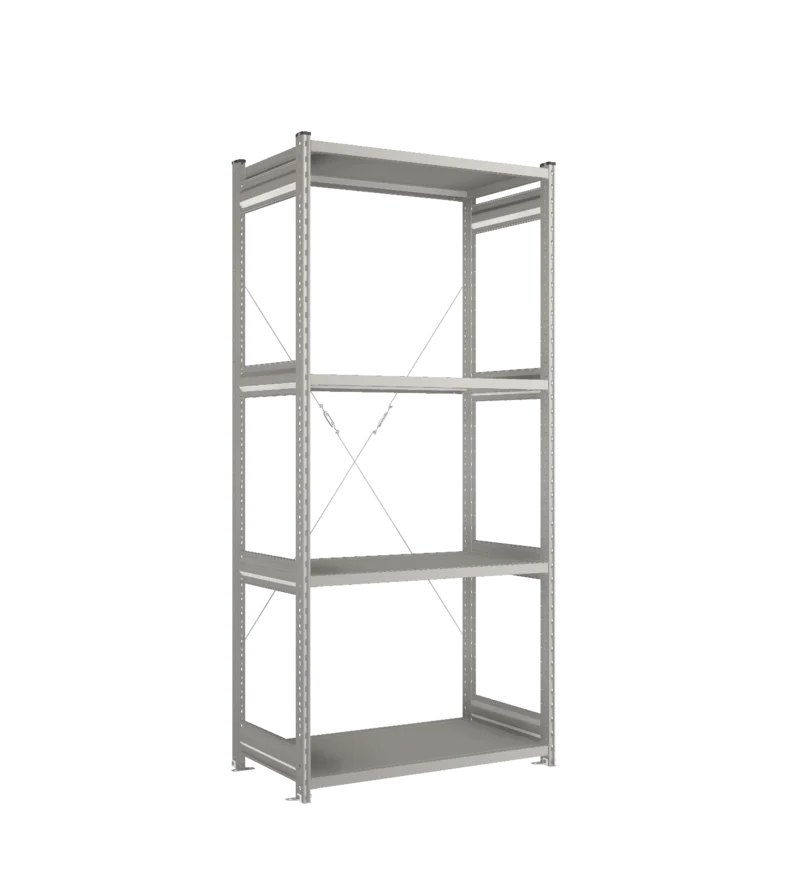 Стеллаж СТ-031-Цинк-2279-1000-600-4 полки-С добавлением ребра жесткости