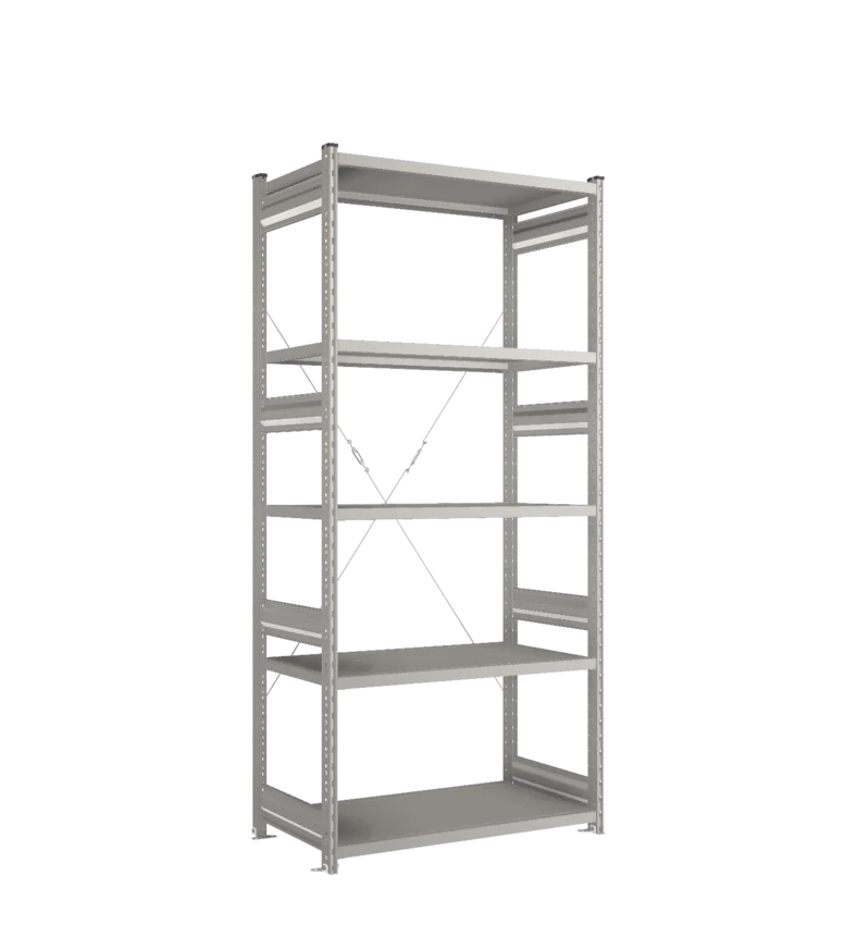 Стеллаж СТ-031-Цинк-2279-1000-600-5 полок-С добавлением ребра жесткости