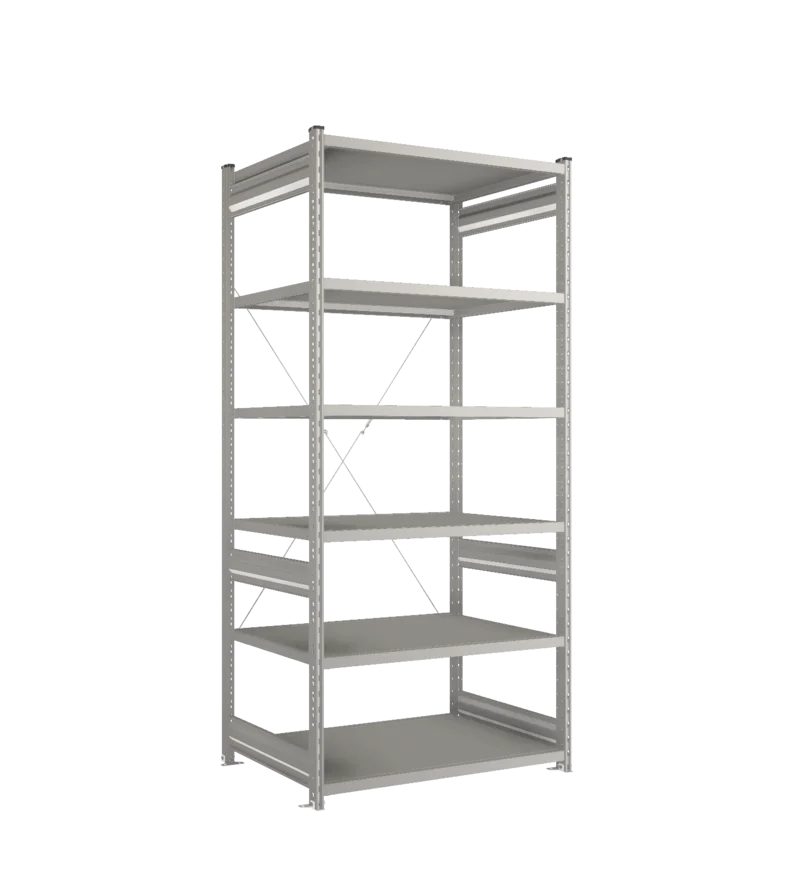 Стеллаж СТ-031-Цинк-2279-1000-800-6 полок-С добавлением ребра жесткости