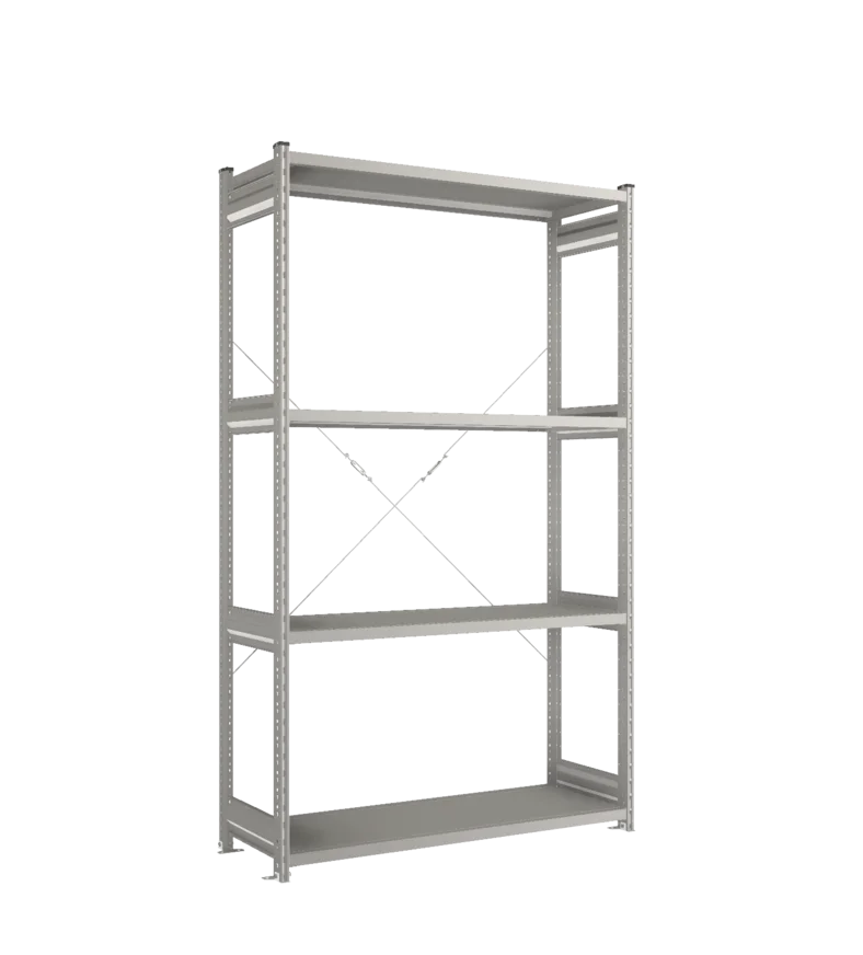 Стеллаж СТ-031-Цинк-2279-1300-500-4 полки-С добавлением ребра жесткости