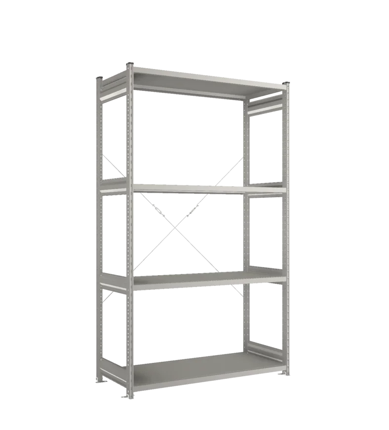 Стеллаж СТ-031-Цинк-2279-1300-600-4 полки-С добавлением ребра жесткости