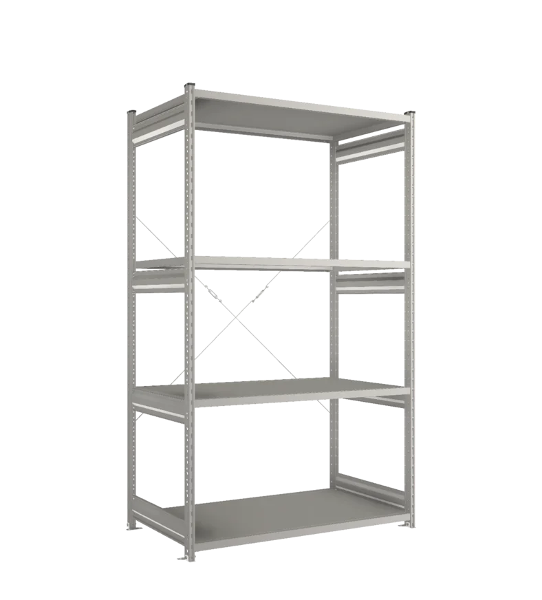 Стеллаж СТ-031-Цинк-2279-1300-800-4 полки-С добавлением ребра жесткости