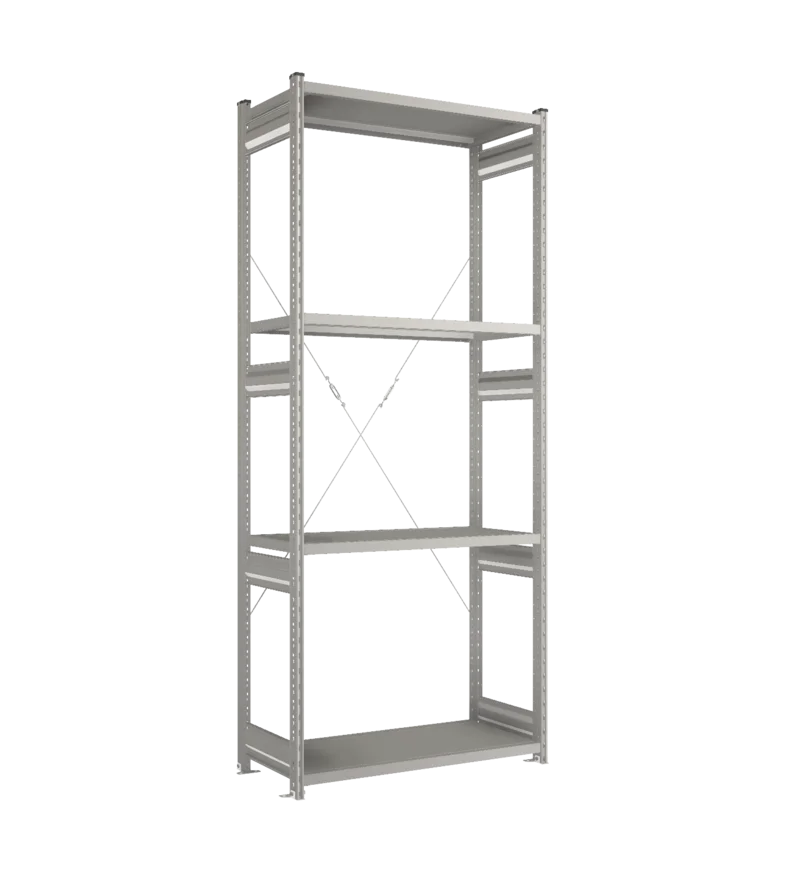Стеллаж СТ-031-Цинк-2491-1000-500-4 полки-С добавлением ребра жесткости