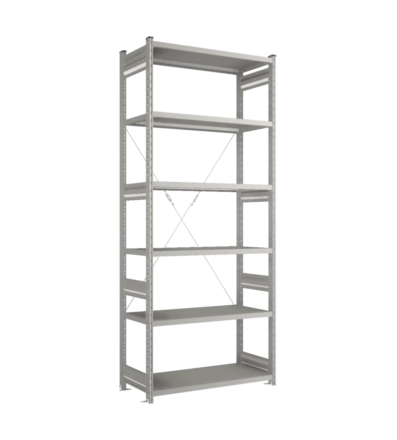 Стеллаж СТ-031-Цинк-2491-1000-500-6 полок-С добавлением ребра жесткости