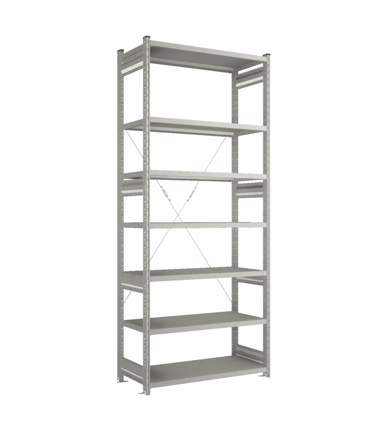 Стеллаж СТ-031-Цинк-2491-1000-500-7 полок-С добавлением ребра жесткости