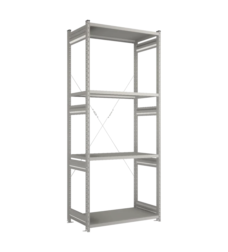 Стеллаж СТ-031-Цинк-2491-1000-600-4 полки-С добавлением ребра жесткости